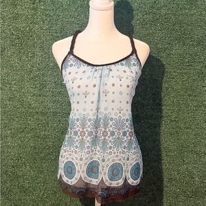 Dolled Up Blue and Brown Floral Camisole